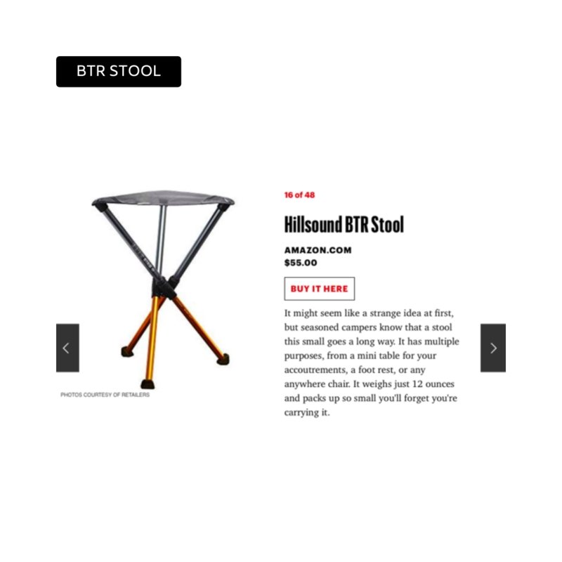Men's Health Magazine: The 47 Best Gifts for Any Outdoorsmen - [USA] Hillsound Equipment